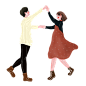 情侣跳舞人物png