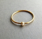 14k Gold Ring - Gold pearl ring - Delicate Gold Ring - Engagement Ring的图片