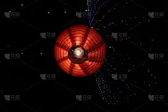 红色的纸灯笼在夜空中