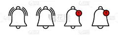 Bell Icon矢量图解。网站设计的通知标志和符号