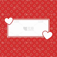 红心无缝爱情背景图案情人节或母亲节的横幅浪漫的卡片包装纸装饰。生日、婚礼和结婚设计。