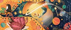 【商插这么画，甲方一定满意】如果你还不明确自己的画风，画了很多稿甲方都不满意，那么你可以看看她的画，线条柔美，色彩大胆，这种欧美风的插画作品格外引！人！注！目！也许“甲方爸爸”会留下好评哟~
本周五（8月3日）晚8点，@鱼腩人 来#花瓣LIVE#为你讲解插画中关于色彩搭配以及构图的技巧，这么 ​​​​...展开全文c