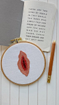 feminist gift - viva la vulva - vulva wall art - female body decor - anatomy art - vagina art - embroidery vulva - hoop art vagina