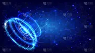 Futuristic Sci-Fi glowing HUD circle element. Abst