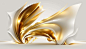 abstract-gold-light-effect-white-background-3d-rendering-generative-ai