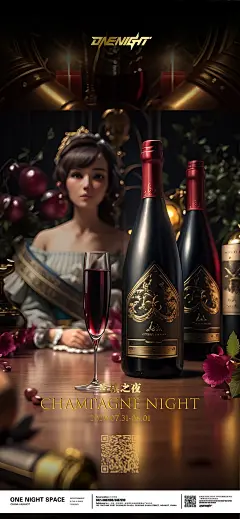 香槟黑桃A之夜酒吧海报-源文件-采灵感-cailinggan.com