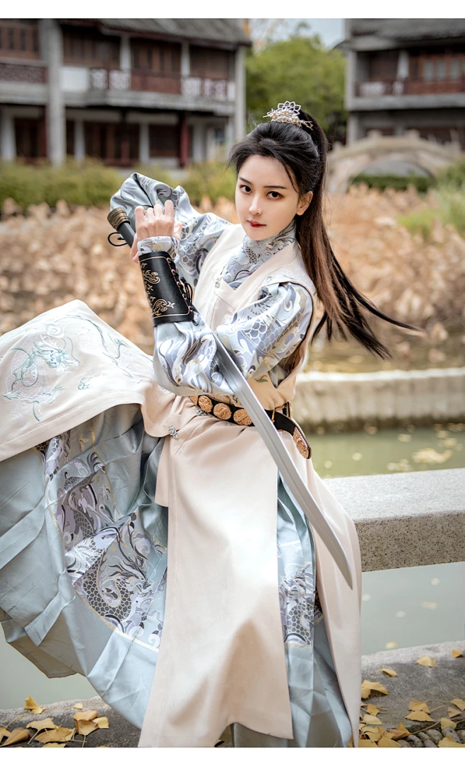 如梦霓裳原创汉服男罩甲飞鱼服 曳撒贴里百搭外套明制女方领马甲-tmall.com天猫-花瓣网