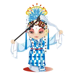 手绘卡通脸谱京剧戏剧人物免扣素材PNG