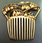 René Lalique (1860-1945) Vine and berries hair comb circa 1900 gold and ivory