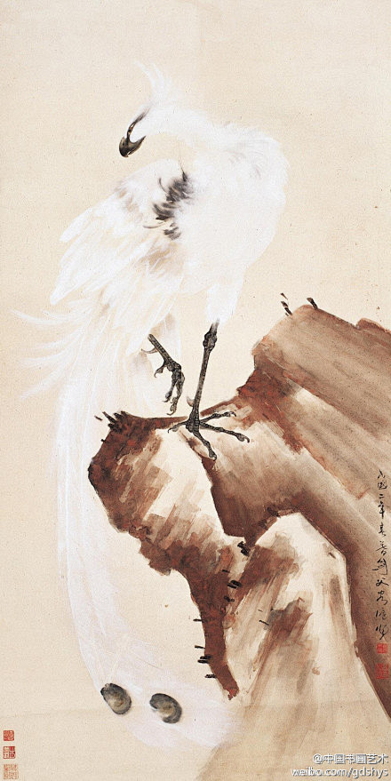 中国书画艺术：高剑父《丹山白凤》--- ...