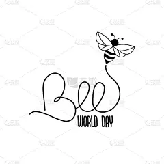 5月20日世界蜜蜂日的贺卡。
