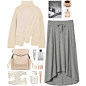 A fashion look from November 2015 featuring white top, hi low skirt and suede shoes. Browse and shop related looks.