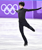 Japanese figure skater Yuzuru Hanyu takes part in official training at the Pyeongchang Winter Olympics in Gangneung South Korea on Feb 13 2018 ==Kyodo