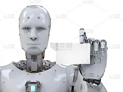 空白的,名片,自动的,拿着,白皮书报告,电子人,席次牌,机械手,银行文件,手牵手