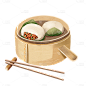 手绘-四川小吃贴纸-叶儿粑