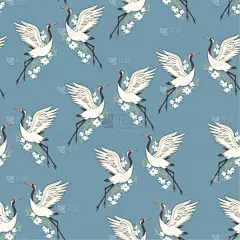 式样,鹤,华丽的,传统,和服,壁纸,天鹅,装饰物,鸟类,复古