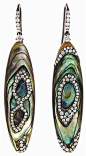 Arunashi abalone shell with diamond earrings