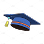卡通感教育培训学士帽元素