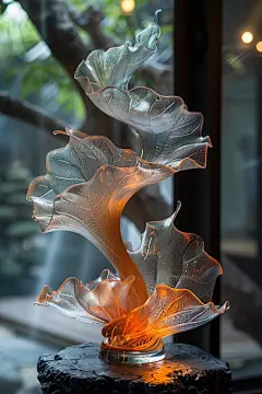 精美花朵植物琉璃纪念品