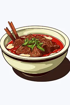 鲜嫩多汁养生羊肉汤美食插画