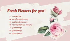 Fresh Style Flower Store Introduction Business Card