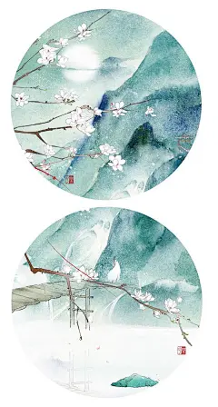 不如归去-樂兮_古风,水彩,水墨,花千骨,长留_涂鸦王国插画@北坤人素材