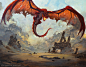 Chaos Dragon - Magic the Gathering, Greg Rutkowski : Illustration done for Magic the Gathering.
Acrylics on 19.7" x 27.6" canvas.