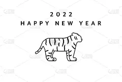 这是日本2022年虎年贺年卡的插画。