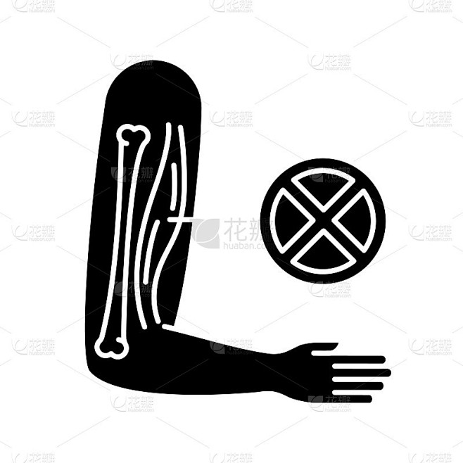 肌肉萎缩的黑色字形图标