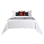 样板房间床上用品现代简约新中式枣红色别墅展厅软装床品多件套-淘宝网