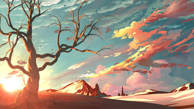 Red sky background b...