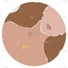 美丽时尚的极简主义在裸色调。社交媒体故事的标志。博客徽章