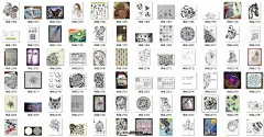 6000张国外经典排线黑白线条临摹素材图打包下载 卡通/插画 第8张