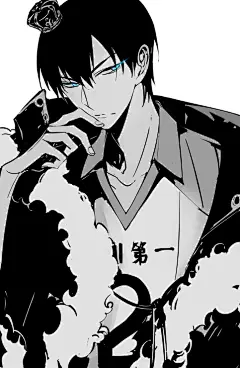 【转采请勿改动TAG及图片出处】 Tumblr：whitehairybear #二次元美男# #动漫# #排球少年# #影山飞雄# #头像# #动漫帅哥# #壁纸# #二次元# #动漫少年#