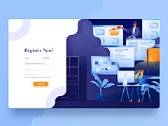 Registration form Header illustration : Hello everyone
just warming up in early 2019. I tried flat illustration style.

What do you think?  give your comments below and dont forget to check attachment.
Cheers.!!
----------

We are design...