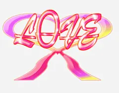 love字体设计_新图网 https://ixintu.com 情人节 心形丝带 love字体 艺术字体 爱情 创意字体