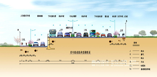 7a道路标准横断面管线布置图横断面03副...