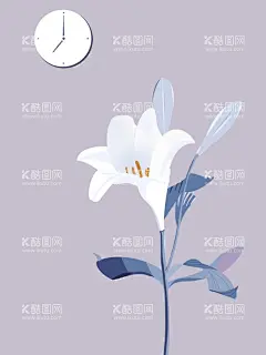 百合花开  - 源文件下载【酷图网】花,鲜花,百合,居家,装饰,静物,紫色,时间,画,壁纸,蓝色