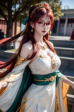 上海大魔王采集到中国彩色美女国画风