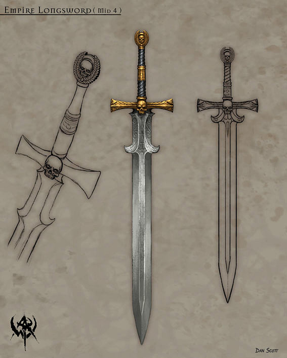 战锤 系列原画（武器篇——剑、斧、锤、镰...