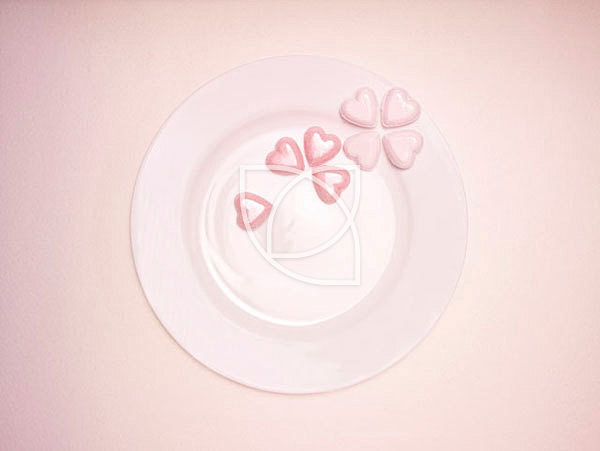 粉色,心形,蜡烛,盘子
