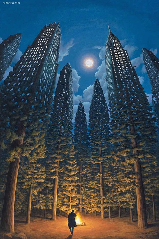 robgonsalves超现实主义绘画艺术超现实主义艺术插画艺术色彩绘画油画