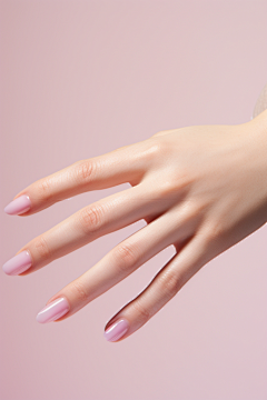 裸色小清新美甲修饰