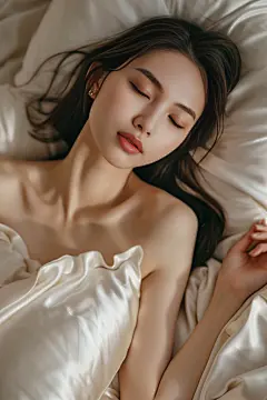 幸福睡觉的魅力女孩