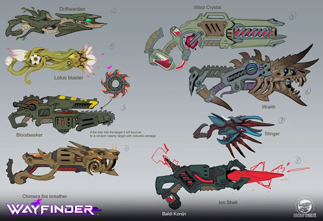 Stylized demonic gun (from Wayfinder)-花瓣网