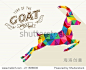 Chinese New Year of the Goat 2015 colorful geometric shape and retro vintage label. EPS10 vector file organized in layers for easy editing. 正版图片在线交易平台 - 海洛创意（HelloRF） - 站酷旗下品牌 - Shutterstock中国独家合作伙伴