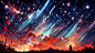 Anime 2048x1152 artwork space landscape sunset alone horizon nature sunrise Midjourney AI AI-generated