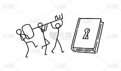 人们发现新知识的例证。向量。打开一本书。员工培训。比喻。线性风格。网站或海报插图。
