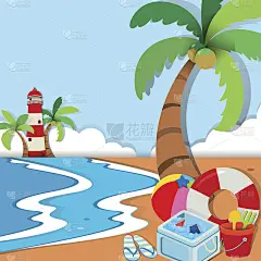 海滩风景灯塔玩具