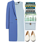 A fashion look from March 2016 featuring slimming dresses, blue coat and ivory shoes. Browse and shop related looks.